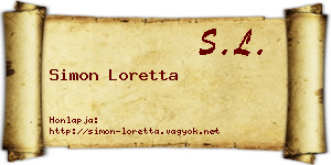 Simon Loretta névjegykártya